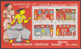 Sri Lanka Ceylon 1989 MNH MS Vesak, Buddhism, Buddhist New Year, Buddha, Cow, Cattle, Religion, Women, Miniature Sheet - Sri Lanka (Ceilán) (1948-...)