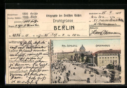 AK Berlin, Unter Den Linden Mit Schloss Und Opernhaus, Telegramm-Formular  - Mitte