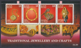 Sri Lanka Ceylon 1997 MNH MS Traditional Jewellery, & Crafts, Necklace, Agate, Hairpin, Bangle, Earrings Miniature Sheet - Sri Lanka (Ceilán) (1948-...)