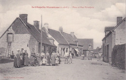 La Chapelle Vicomtesse (41 Loir Et Cher) Place Et Rue Principale - édit. Lecomte - Autres & Non Classés