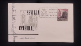 C) 1966, SPAIN FDC CATHEDRAL OF SEVILLE, XF - Sevilla