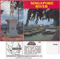 Singapore Statue Sir Stamford Raffles, RIVER (founder In 1819), +/-1975's A20 AMA , Vintage UNC_cpc - Singapur