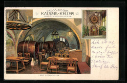 Lithographie Berlin, Restaurant Kaiser-Keller, Blick In Den Rosekeller, Friedrichstr. 178  - Mitte