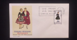 C) 1967, SPAIN, FDC, TYPICAL COSTUMES OF BURGOS, XF - Burgos