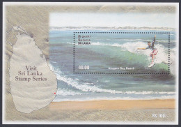 Sri Lanka Ceylon 2010 MNH MS Arugam Bay Beach, Beaches, Sea, Coast, Surfing, Surf, Wave, Map, Tourism, Miniature Sheet - Sri Lanka (Ceylan) (1948-...)