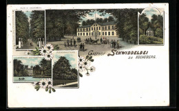 Lithographie Ascheberg, Gasthof Schwiddelei, Riesenkastanie  - Autres & Non Classés