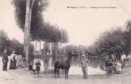 Saint Agil (41 Loir Et Cher) L'étang Et Route De Souday - édit. Bigot - Autres & Non Classés