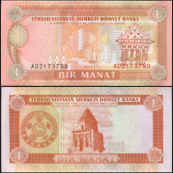 TURKMENISTAN 1 MANAT - ND (1993) - Paper Unc - P.1a Banknote - Turkmenistán