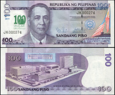 PHILIPPINES 100 PISO - 2011 (2012) - Paper Unc - P.212Aa Banknote - De La Selle - Filipinas