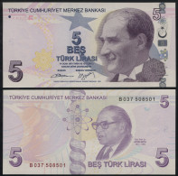 TURKEY 5 TÜRK LIRASI - 2009 (2013) - Paper Unc - P.222ba Banknote - Türkei