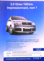 Publicité Papier  VOITURE FIAT NEW PUNTO 2003 TS - Publicités