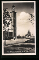 AK Köln, Blick Auf Den Pressaturm Und Den Dom 1928  - Exhibitions