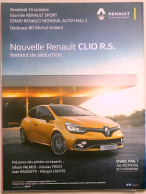 Publicité Papier  VOITURE RENAULT CLIO RS Octobre 2016 AH - Werbung