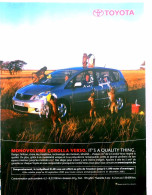 Publicité Papier  VOITURE TOYOTA COROLLA MONOVOLUME 2003 TS - Publicités