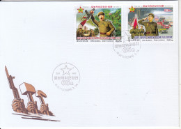 2024 North Korea Stamps The Worker-Peasant Red Guards 2v FDC - Corea Del Norte