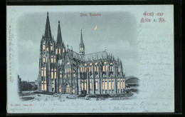 Mondschein-Lithographie Köln /Rh., Dom, Südseite, Halt Gegen Das Licht  - Andere & Zonder Classificatie