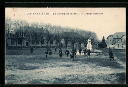 CPA Les Avenières, Le Champ De Mars Et Le Groupe Scolaire  - Les Avenières