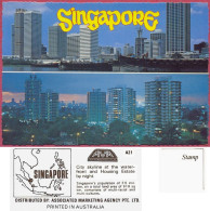 Singapore City Skyline And Housing Estate By Night, At Dusk, +/-1975's A21 AMA, Vintage UNC_cpc - Singapur