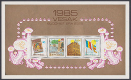 Sri Lanka Ceylon 1985 MNH MS Vesak, Buddhism, Buddhist New Year, Religion, Buddha, Flag, Lights, Miniature Sheet - Sri Lanka (Ceilán) (1948-...)