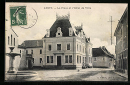 CPA Aoste, La Place Et L`Hotel De Ville  - Sonstige & Ohne Zuordnung