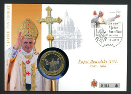 Vatikan 2010 Numisbrief Mit Medaille 5 Jahre Ponifikat Benedikt XVI. ST (MD805 - Non Classificati