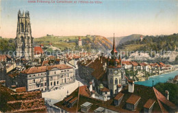 13784845 Fribourg FR La Cathedrale Et L’Hotel De Ville Fribourg FR - Autres & Non Classés