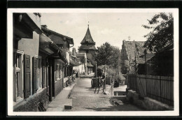 AK Ulm A. D., Strassenpartie Mit Kirche  - Ulm