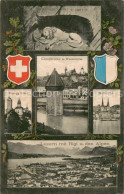 13756645 Luzern Vierwaldstaettersee Loewendenkmal Kapellbruecke Wasserturm Museg - Autres & Non Classés