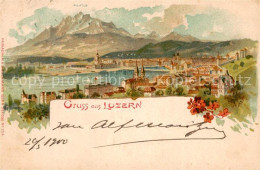 13756625 Luzern Vierwaldstaettersee Mit Pilatus Kuenstlerkarte Luzern Vierwaldst - Autres & Non Classés