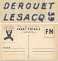 CPFM NEUVE PUBLICITEE LOTERIE NATIONALE ILLUSTRATION SIGNEE DERQUET LESAC - 2. Weltkrieg 1939-1945