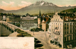 13738695 Luzern  LU Ortsansicht Mit Blick Zum Pilatus  - Autres & Non Classés