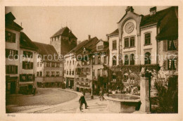 13736585 Brugg AG Ortspartie Mit Brunnen Militaerpost Brugg AG - Sonstige & Ohne Zuordnung