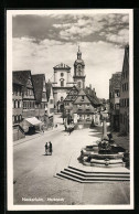 AK Neckarsulm, Marktplatz Aus Der Vogelschau  - Neckarsulm