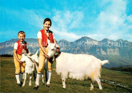 13732035 Appenzell IR Trachtenkinder Mit Ziegen Und Saentisblick Appenzell IR - Otros & Sin Clasificación