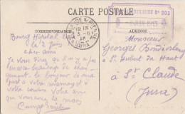 AIN CP 1915 BOURG HOPITAL AUXILIAIRE N° 203 - 1. Weltkrieg 1914-1918