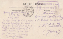 AIN CP 1915 BOURG HOPITAL AUXILIAIRE N° 203 - Guerra De 1914-18