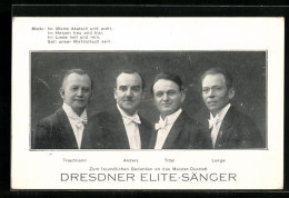 AK Dresdner Elite-Sänger, Meister-Quartett  - Musik Und Musikanten