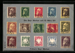 AK Die Bayr. Briefmarken Seit 1911  - Briefmarken (Abbildungen)