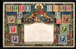 AK Verschiedene Bayerische Briefmarken, Prinzregent Luitpold V. Bayern  - Stamps (pictures)