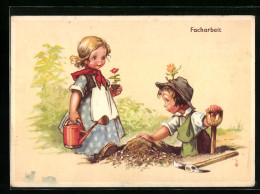 AK Kinder Bei Der Facharbeit, Gärtnerei  - Cultivation