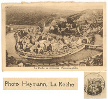 La Roche En Ardennes Panorama Général, Timbre 1933  De 10c_Luxembourg_CPA Vintage - La-Roche-en-Ardenne