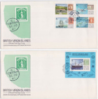 Anniversary Of Postal Services, Stamps On Stamps, One Penny, Mail Ship, Map, Mail Aircraft, Virgin FDC CV 22$ - Stamps On Stamps