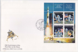 First Men On The Moon, John F. Kennedy, Salute To America, First Step On Moon Peace Flag Rocket, Satellite. Marshall FDC - Kennedy (John F.)