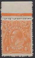 AUSTRALIA 1915 4d ORANGE KGV STAMP  PERF.14.1/4 X 14(COMB) 1st.WMK SG.22 SELVEDGE MNH - Ongebruikt