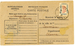 VIENNE CP 1946 SAVIONNE RECETTE DISTRIBUTION SUR RAVITAILLEMENT ( PLI VERTICAL AU MILIEU DE LA CARTE ) - 2. Weltkrieg 1939-1945