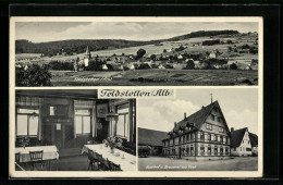 AK Feldstetten /Alb, Ortsansicht Aus Der Vogelschau, Gasthof U. Brauerei Zur Post, Bes. Karl Autenrieth  - Autres & Non Classés