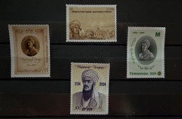 Turkmenistan 2024 Magtymguly Maxdumqoli Faraği مخدومقلی فراغی Great Poet Philosopher Set Of 4 Stamps MNH - Writers