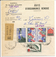 HAUTE LOIRE LAC 1964 LE PUY LETTRE RECOMMANDEE JOLIE COMPO - 1961-....