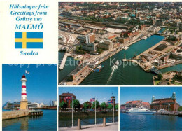 73657030 Malmoe Fliegeraufnahme Leuchtturm Schiffslandeplatz Malmoe - Svezia