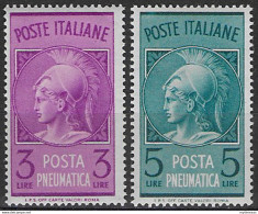 1947 Italia Pneumatic Mail Minerva 2v. MNH Sassone N. 18/19 - 1946-60: Nieuw/plakker